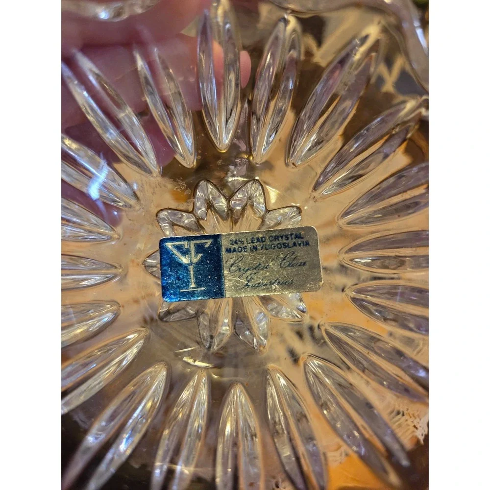 vintage yugoslavia 24% lead crystal trinket box, Glamor, Hollywood, Cottagecore